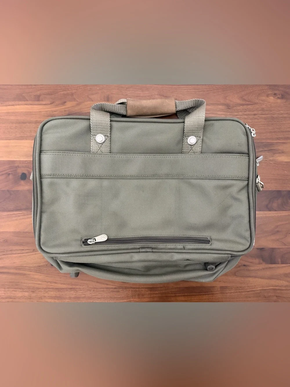 Briggs & Riley Olive Ballistic Nylon Laptop Case / Briefcase Bag — Missing Strap